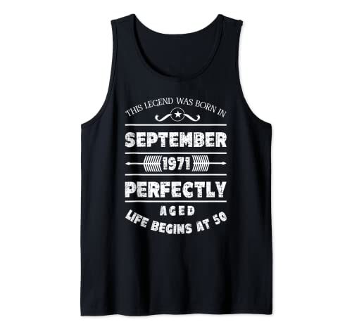 Septiembre 1971 50 cumpleaños camisetas 1971 Camiseta sin Mangas