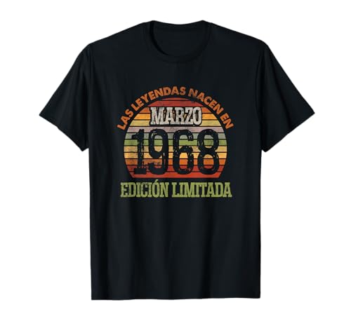 Las Leyendas nacen en Marzo 1968 - 58 Cumpleaños Hombre Camiseta