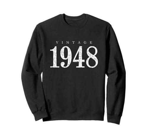 Vintage 1948 (Blanco Antiguo) 77 Cumpleaños 1948 Sudadera