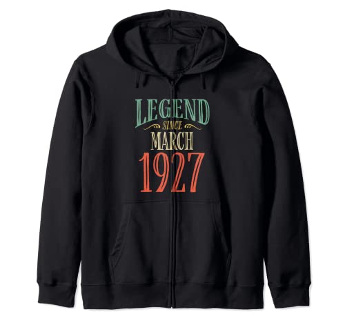 Leyenda desde marzo de 1927 Diseño de cumpleaños Sudadera con Capucha