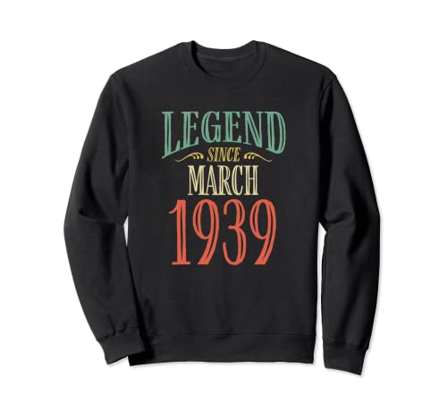 Leyenda desde marzo de 1939 Diseño de cumpleaños Sudadera