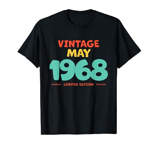 Vintage 1968 Mayo Leyenda Nacido En Mayo 1968 Cumpleaños Camiseta