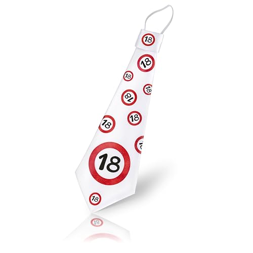 Tiwoca regalo para el 18 cumpleaños – Corbata roja y blanca con diseño de señal de tráfico...