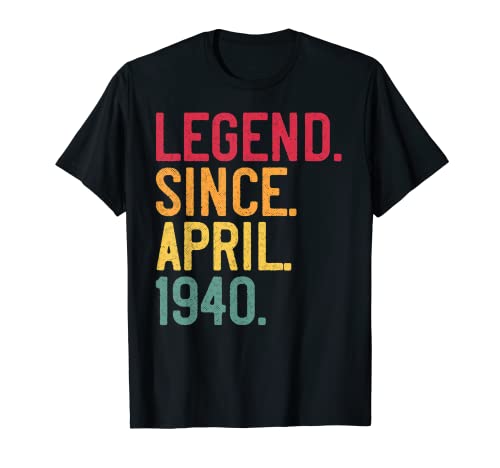 Leyenda desde abril de 1940 81 regalo de cumpleaños 81 años Camiseta
