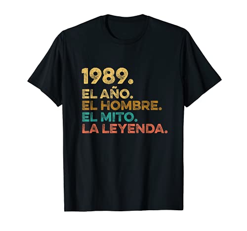 Hombre Año Hombre Mito Leyenda - Cumpleaños Regalo Vintage 1989 Camiseta