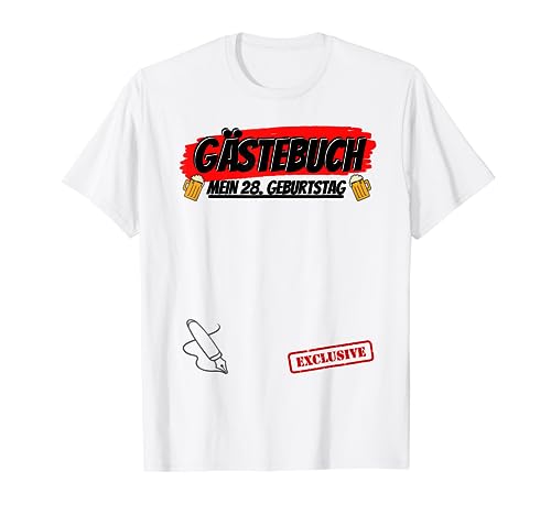 28 años 28 cumpleaños libro de visitas divertido regalo Camiseta