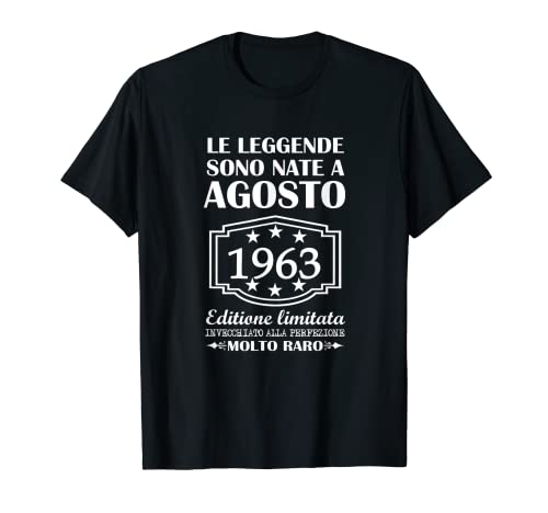 Las leyendas nacieron en agosto 1963 58 cumpleaños 58 años Camiseta