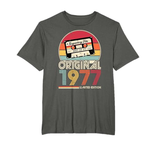 1977 Vintage Cumpleaños Retro Edición Limitada Hombres Mujer Regalo Camiseta