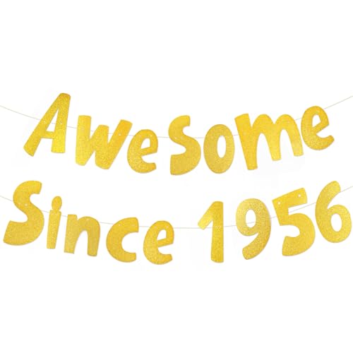 APXEL Pancarta Feliz Cumpleaños, Guirnalda Cumpleaños con las Palabras 'Awesome Since 1956 ', 70...