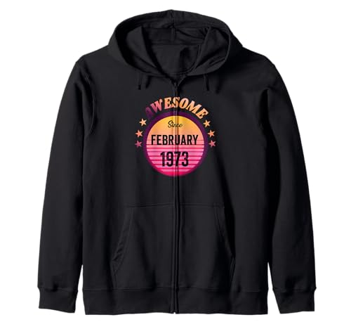 Impresionante Desde Febrero 1973 Cumpleaños 1973 Febrero Vintage Sudadera con Capucha