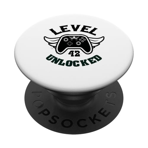 Nivel 42 Desbloqueado 42 Juegos de cumpleaños 42 Jugador de cumpleaños PopSockets PopGrip Adhesivo