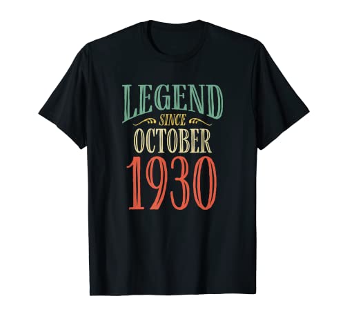 Diseño de cumpleaños de Leyenda desde octubre de 1930 Camiseta