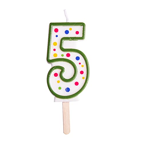 PME Vela con Borde Verde de Número 5, Tamaño Grande