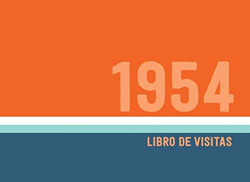 1954 Libros de Visitas: Libro de visitas para fiestas de cumpleaños de estilo retro para que la...