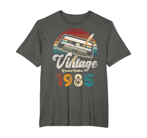 Vintage 1985 Cumpleaños 41 Años Cassette Lápiz Camiseta