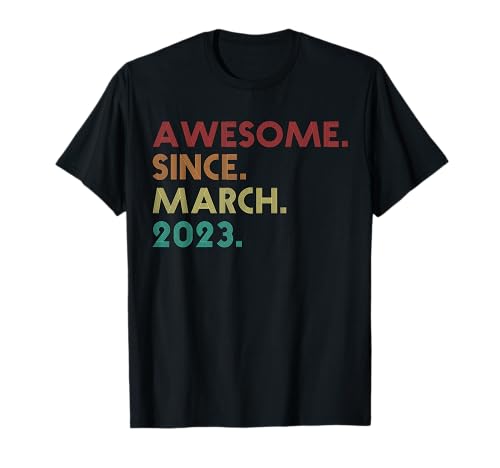 Impresionante desde marzo de 2023 Divertido segundo cumpleaños Camiseta