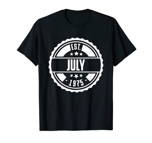 EST Julio 1975 Feliz Cumpleaños Regalo Vintage Retro Camiseta