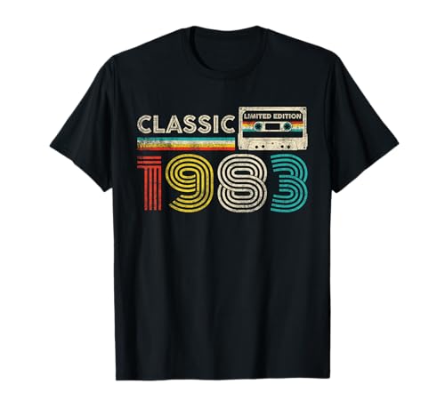 Clásico 1983 Retro Cumpleaños Idea 1983 Cinta de casete Vintage Camiseta
