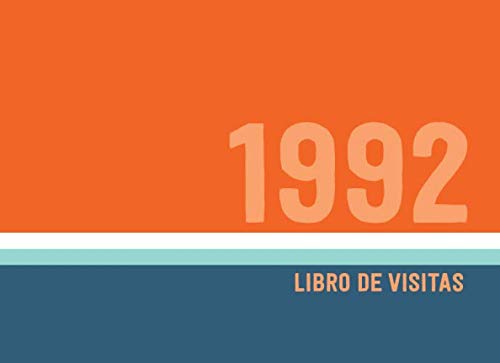1992 Libros de Visitas: Libro de visitas para fiestas de cumpleaños de estilo retro para que la...