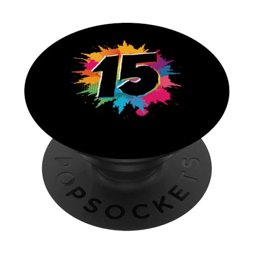 Salpicaduras de Pintura Colorida para cumpleaños número 15, niñas y niños de 15 años PopSockets...