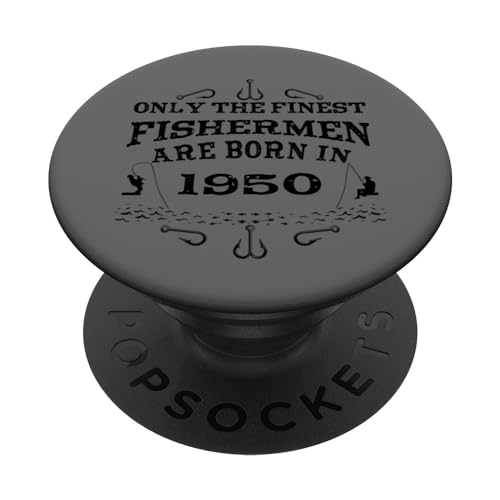 Pescadores Cumpleaños Nacido en 1950 Accesorios Pescar PopSockets PopGrip Adhesivo