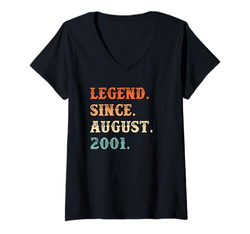 Mujer Leyenda Desde Agosto de 2001, Regalos de 19 cumpleaños para niños de 19 años Camiseta...