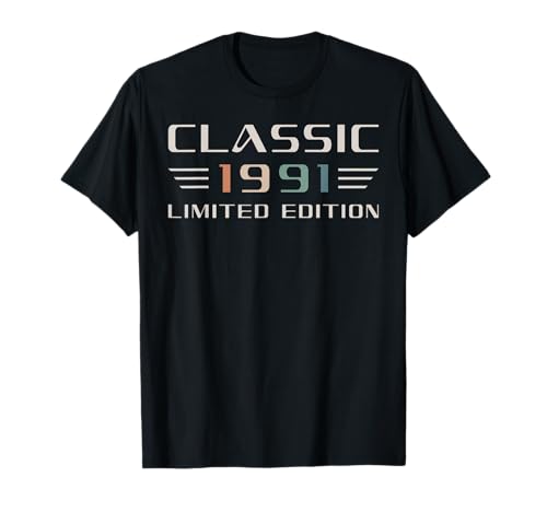 Classic 1991 Coche Antiguo 35 Cumpleaños Camiseta