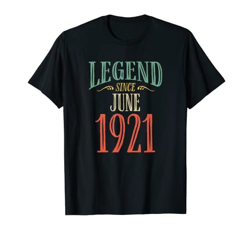Leyenda desde junio 1921 Diseño de cumpleaños Camiseta