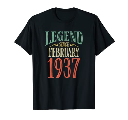 Leyenda desde febrero 1937 Diseño de cumpleaños Camiseta