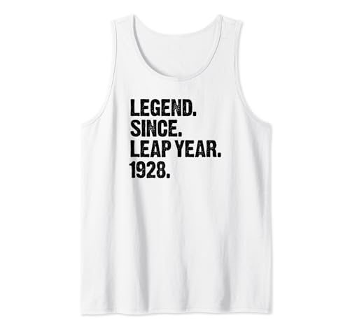 Leyenda desde el año bisiesto 1928 Febrero 29 Fiesta de cumpleaños Camiseta sin Mangas