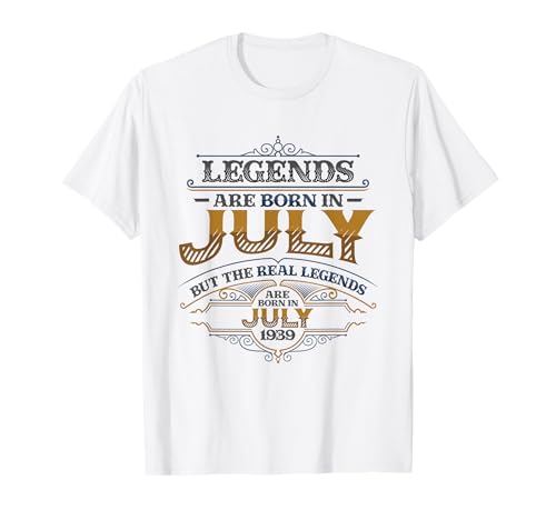 Las leyendas nacen en julio de 1939 Cumpleaños para hombres Camiseta