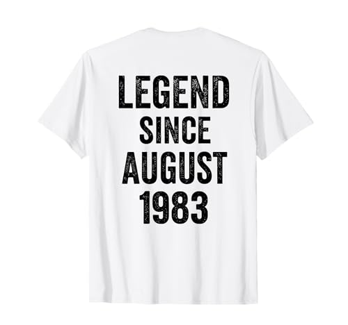 (Back) 43 Decoraciones de cumpleaños 43 años Agosto 1983 cumpleaños 43 Camiseta