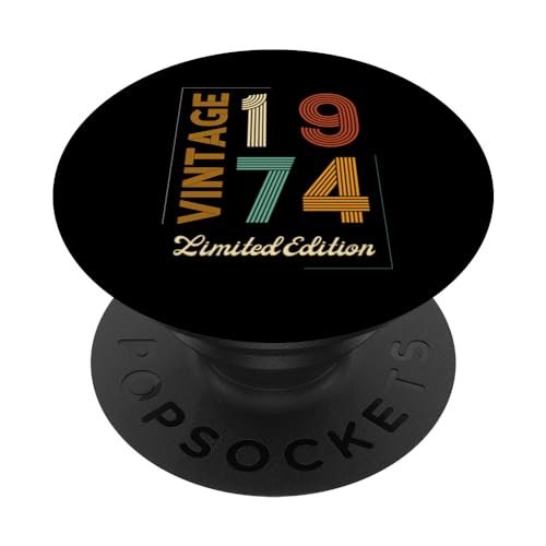 Camiseta de cumpleaños vintage hecha en 1974 PopSockets PopGrip Intercambiable