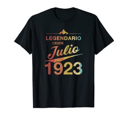 100 cumpleaños Nacido en Julio de 1923 Vintage 100 años Camiseta