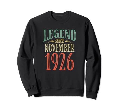 Leyenda desde noviembre 1926 Diseño de cumpleaños Sudadera