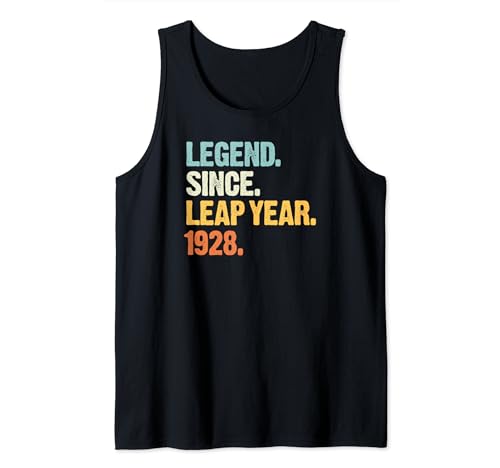 Leyenda desde el año bisiesto 1928 Febrero 29 Fiesta de cumpleaños Camiseta sin Mangas