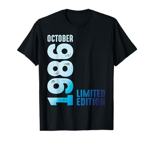 Octubre 1986 Edición Limitada Año 1986 Cumpleaños 1986 Camiseta
