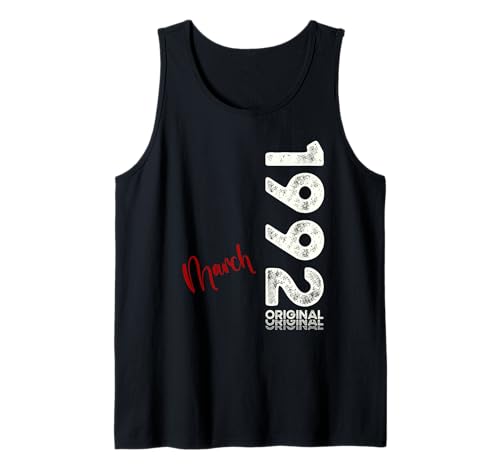 33.º cumpleaños Hombre Original Marzo de 1992 33 años Camiseta sin Mangas