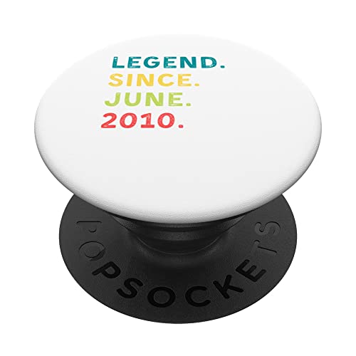 Cumpleaños leyenda 2010 junio texto retro celebración fiesta PopSockets PopGrip Intercambiable