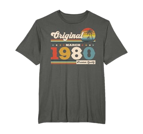 45.º cumpleaños Hombre Original Marzo de 1980 45 años Camiseta