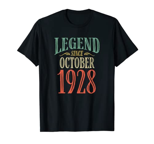 Leyenda desde octubre de 1928 Diseño de cumpleaños Camiseta