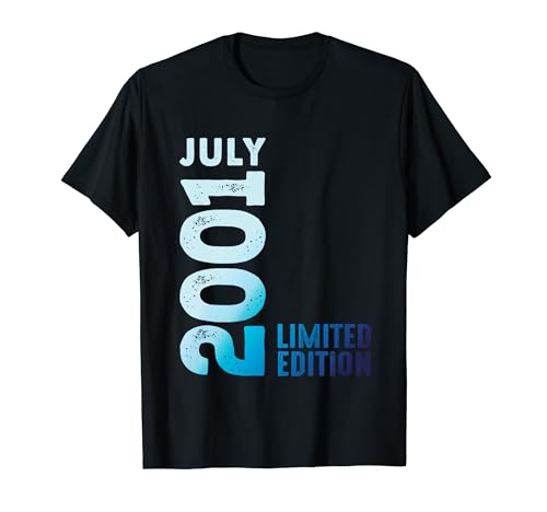 Julio 2001 Año 2001 Retro 2001 Vintage Edición Limitada 2001 Camiseta