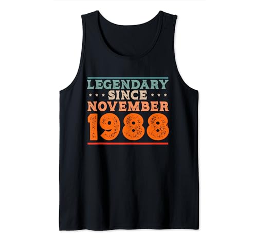 Legendario desde noviembre de 1988 Retro Vintage Fiesta de cumpleaños Camiseta sin Mangas
