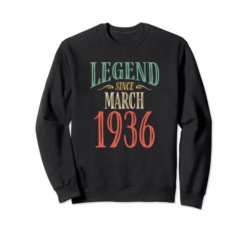 Leyenda desde marzo de 1936 Diseño de cumpleaños Sudadera