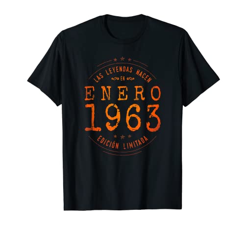 60 años Cumpleaños Las Leyendas nacen en Enero de 1963 Camiseta