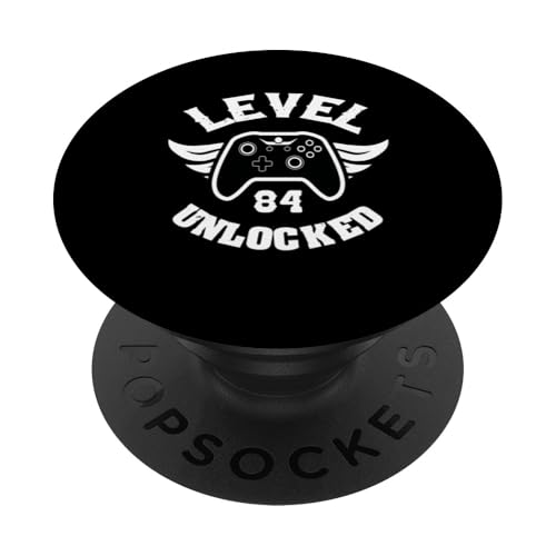 Nivel 84 Desbloqueado 84 Juegos de cumpleaños 84 Jugador de cumpleaños PopSockets PopGrip Adhesivo