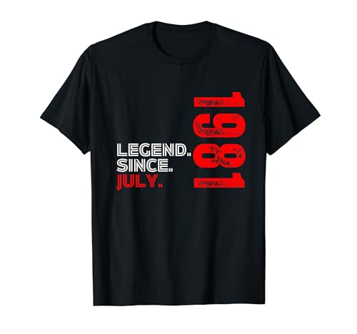 Nacido en julio de 1981 Leyenda de cumpleaños vintage desde julio de 1981 Camiseta
