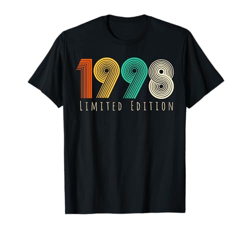 Vintage 1998 cumpleaños retro 1998 para hombres mujeres nacidos en 1998 Camiseta