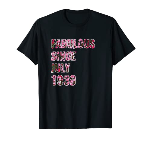 Idea de regalo para 91 cumpleaños, fabulosa desde julio de 1930 Camiseta