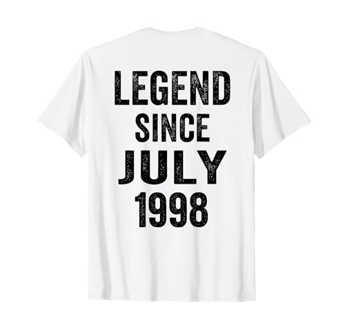 ON BACK-28 Decoraciones de cumpleaños 28 años Julio 1998 28 cumpleaños Camiseta